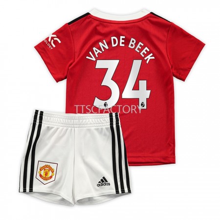 Billiga Fotbollströjor Manchester United Donny van de Beek 34 Barn Hemma tröja 2022/23 Kortärmad